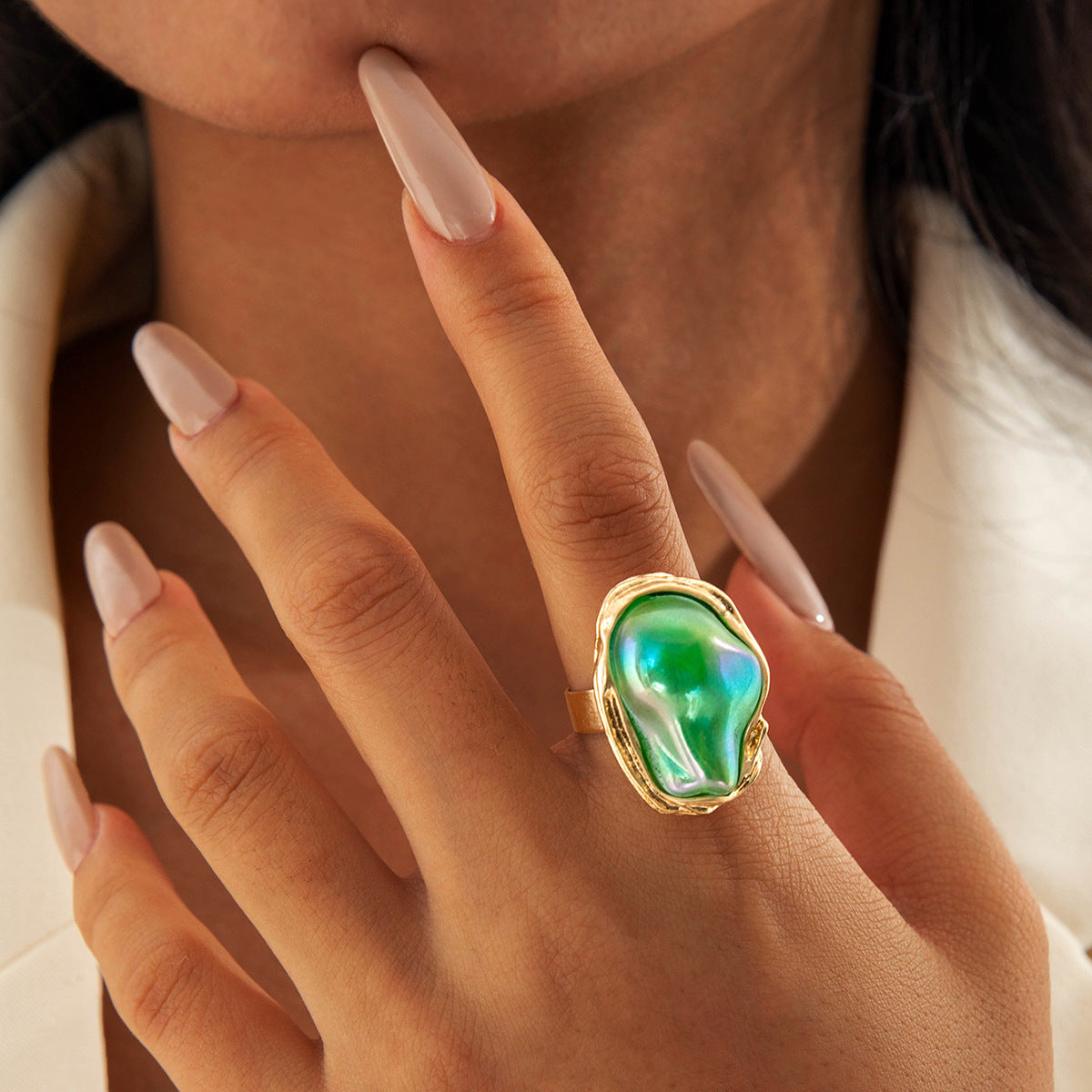 Wholesale Geometric irregular fashion ring set